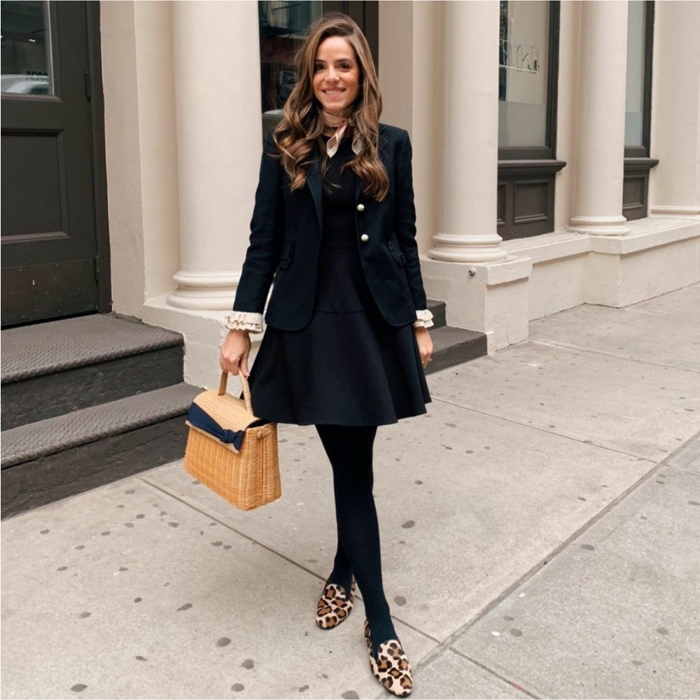 GAL MEETS GLAM Celeste Black Midi Fit and Flare Long sleeve Dress